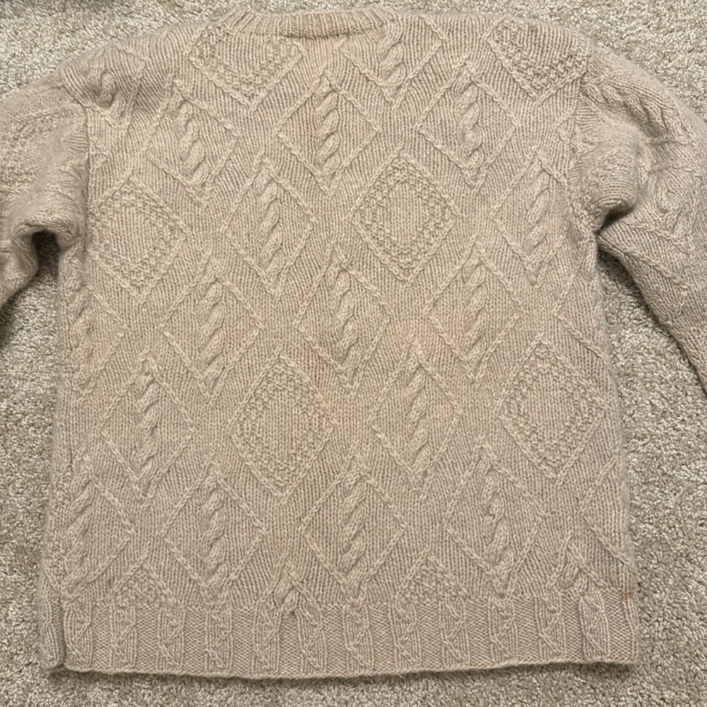 Outback Red 100% Wool Sweater size M Fisherman Natural Winter snowflake - Picture 6 of 7